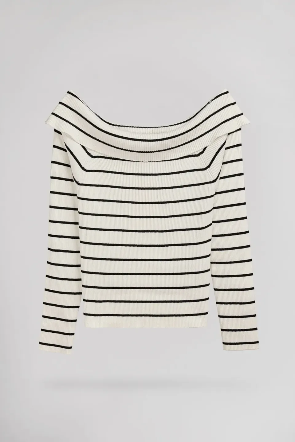 Teddy Smith P-Rysia Maglia Donna Rigata Scollo Bardot