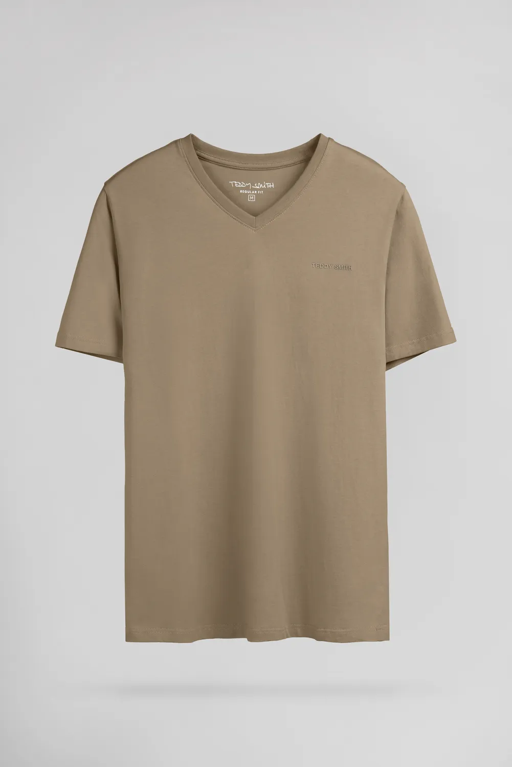 Teddy Smith Tawax 2 T-Shirt Uomo Beige Scollo V