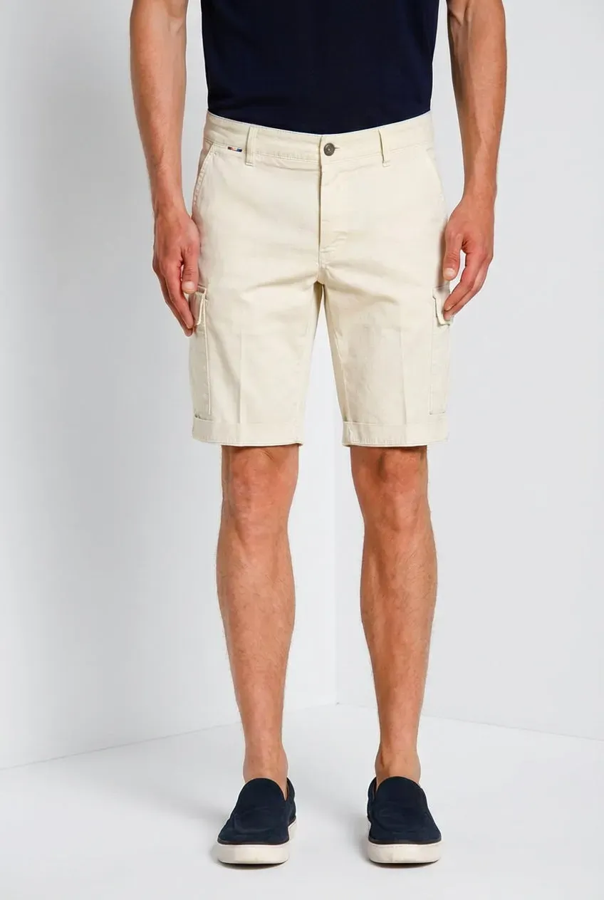 Mason's Chile bermuda cargo uomo beige slim stretch