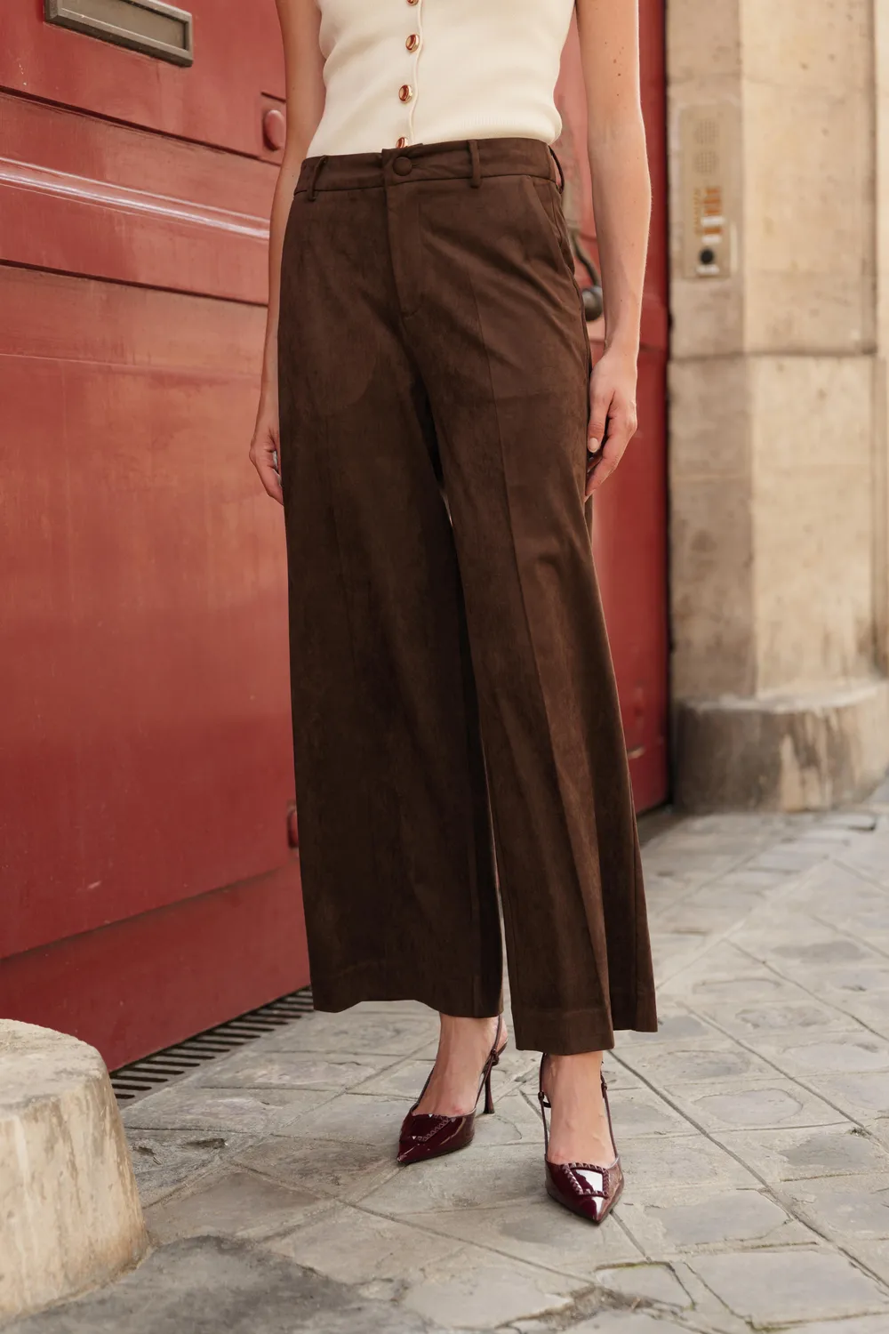 Oraije Diane pantalone wide leg cioccolato