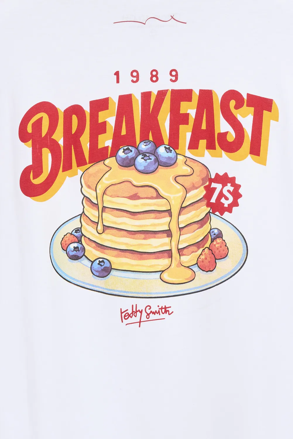 Teddy Smith T-Breakfast t-shirt bambino bianca cotone