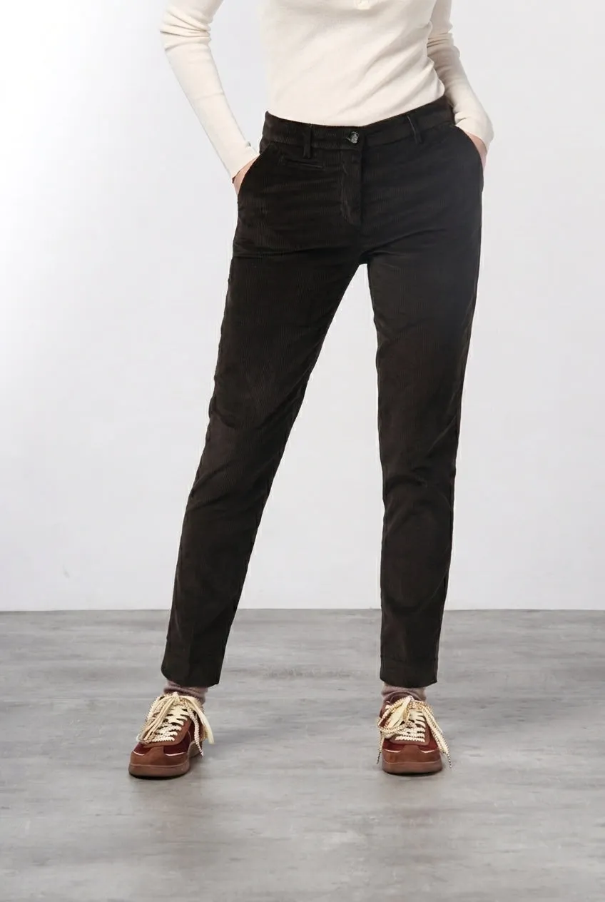 Mason's New York Slim chino velluto marrone slim donna