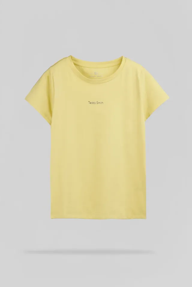 Teddy Smith T-Ribelle MC JR T-Shirt Bimba Giallo Cotone Elasticizzato