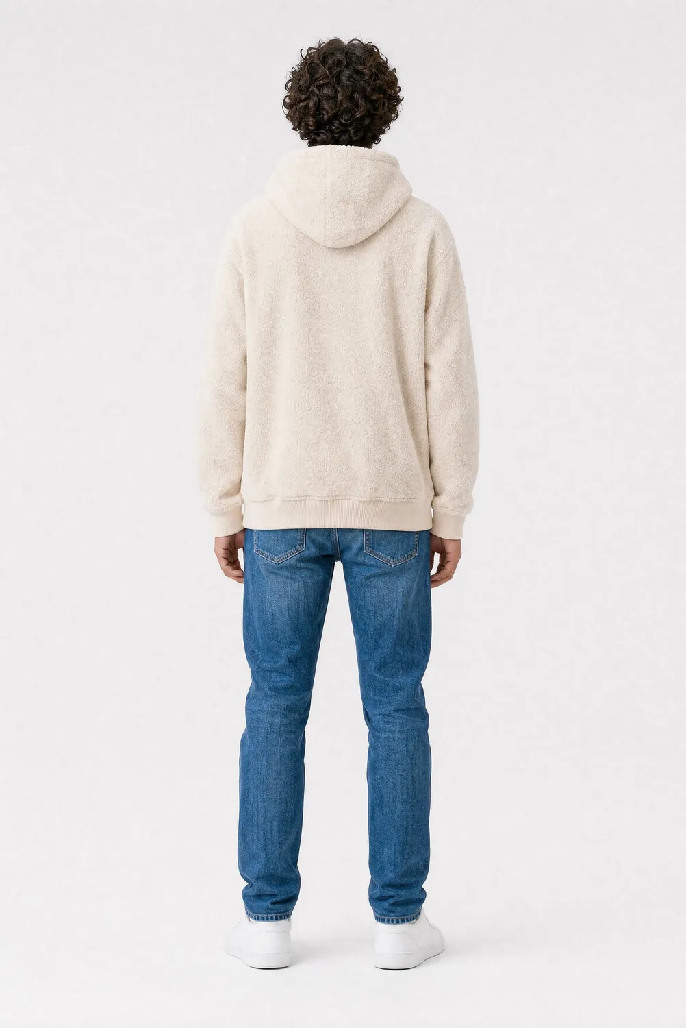 Teddy Smith S-Oft Hoody Jr Felpa Bambino Crema Sherpa