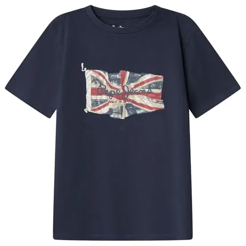 Pepe Jeans Union Jack Tee t-shirt bambino bandiera corta