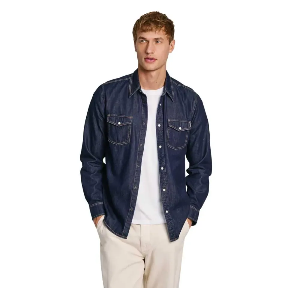 Pepe Jeans Regular Shirt Camicia Uomo Denim Blu