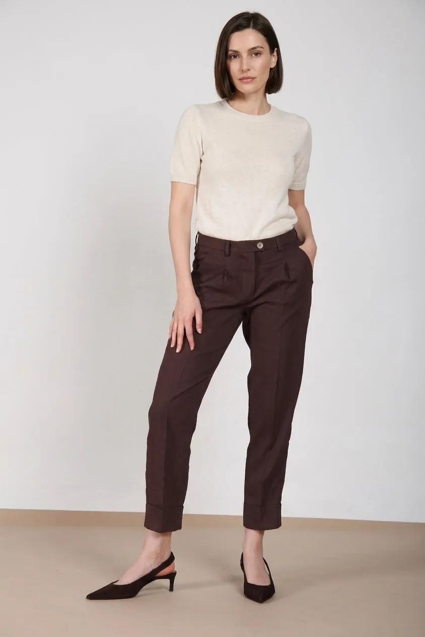 Mason's New York Carrot chino donna marrone in lino