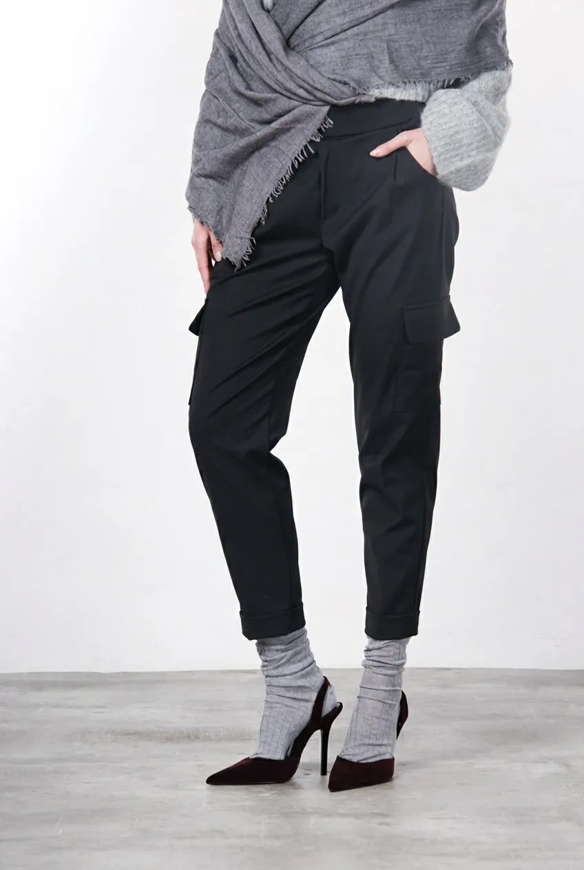 Mason's Chile Jogger pantalone donna nero lana relaxed