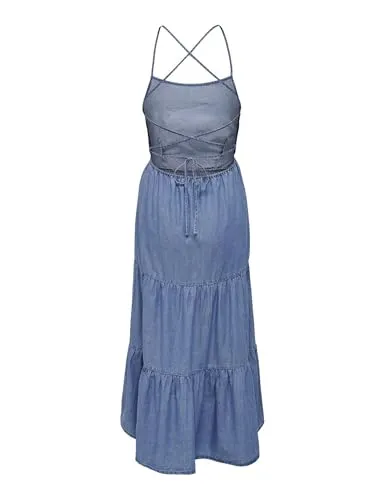 Only Onlrina abito jeans donna S schiena scoperta