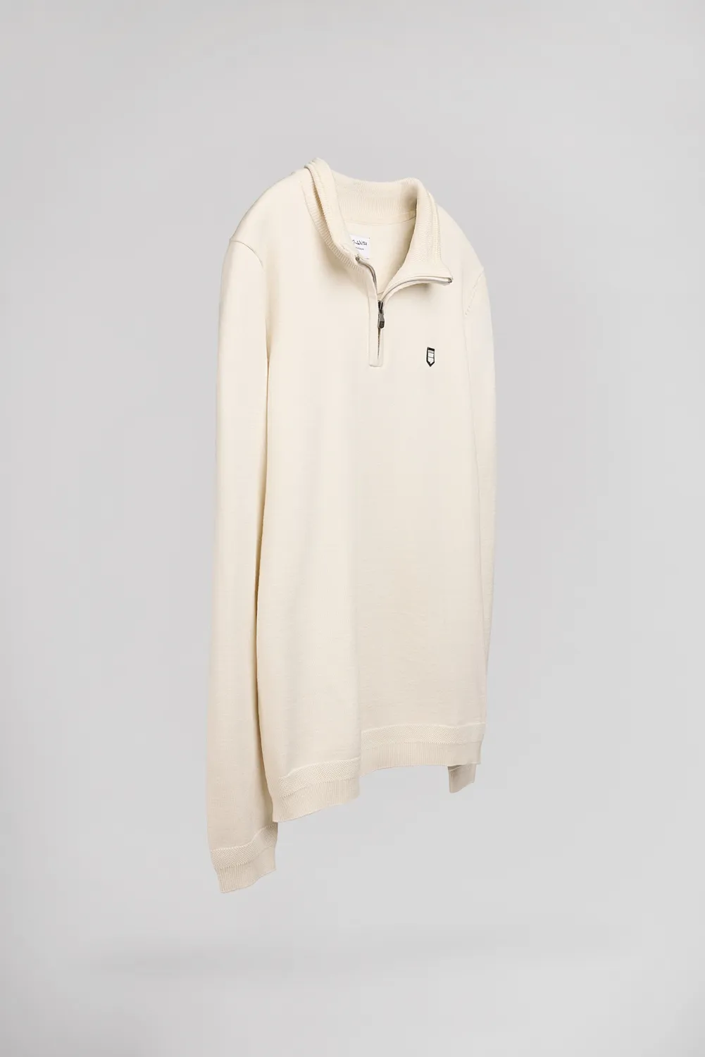 Teddy Smith P-Marty 2 maglione cream collo alto zip maglia fine