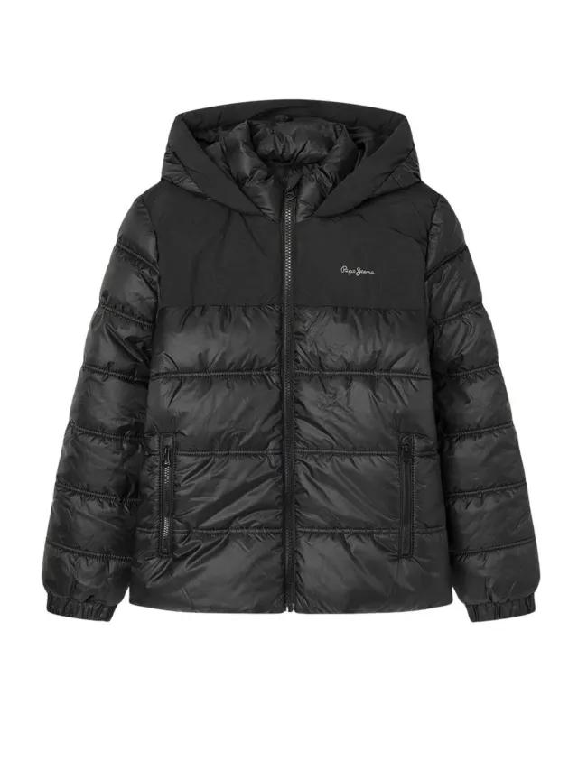 Pepe Jeans Odonis giacca ragazzo nera trapuntata