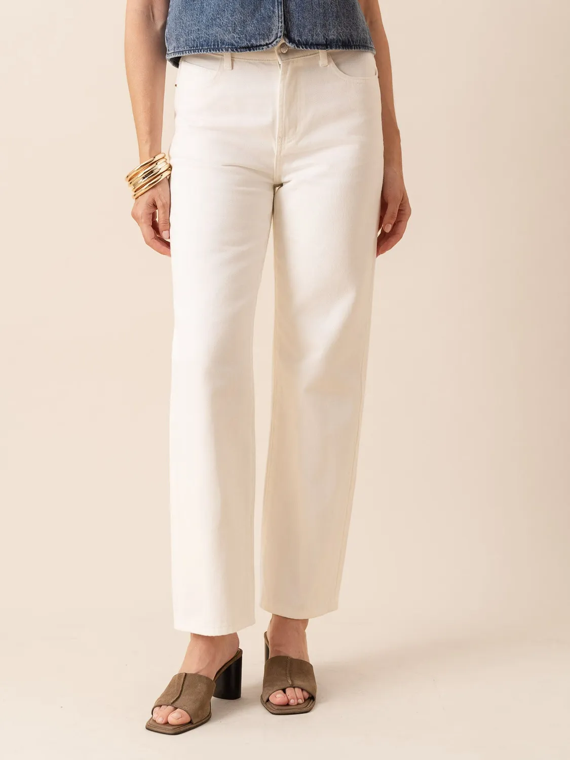 Oraije Celestin jeans wide azzurro denim premium