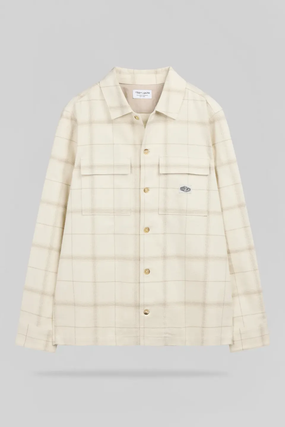 Teddy Smith C-Luis ML camicia quadri crema uomo cotone