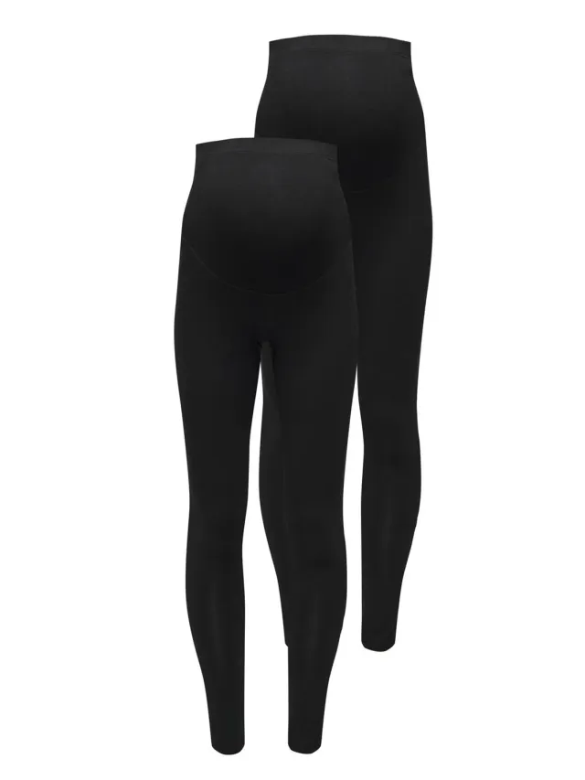 ONLY leggings donna confezione 2 neri vita alta slim