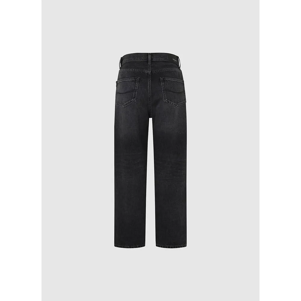 Pepe Jeans Addison Jeans Barrel Donna Nero Denim vita alta