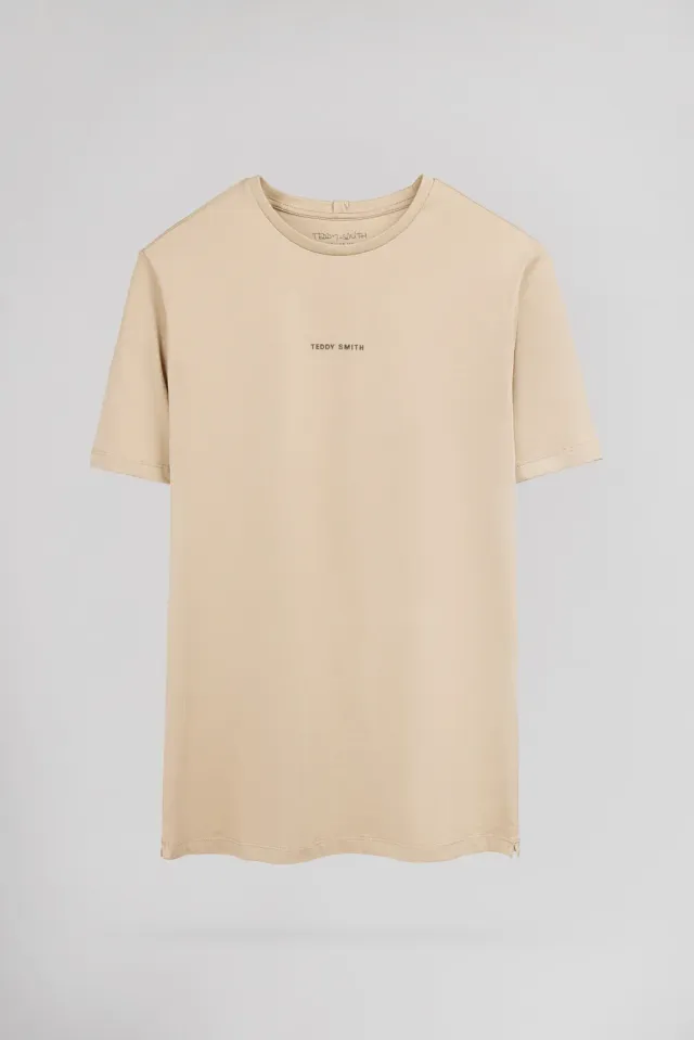 Teddy Smith T-Soy 2 MC T-Shirt Uomo Beige Cotone