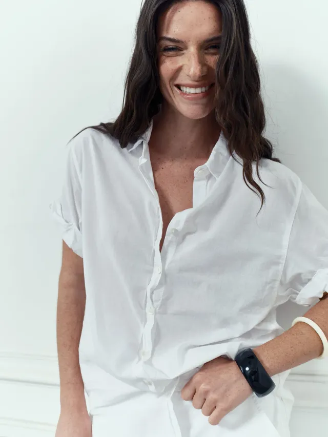 Acquaverde Eidel camicia bianca White maniche corte