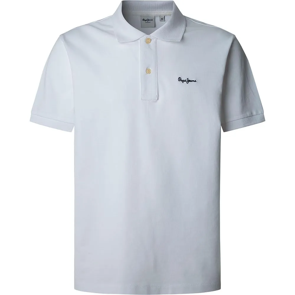 Pepe Jeans Essential Contrast Logo polo uomo bianca