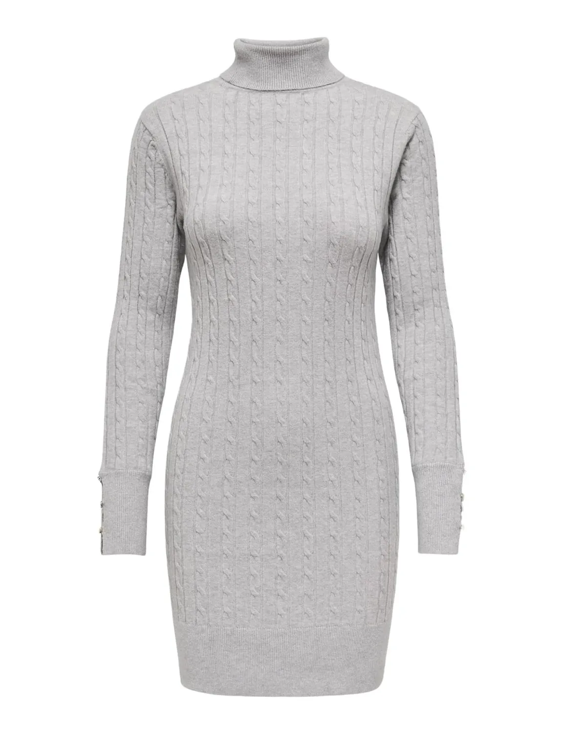 ONLY Onllouis LS Rollneck Cable Dress vestito mocha meringue treccia