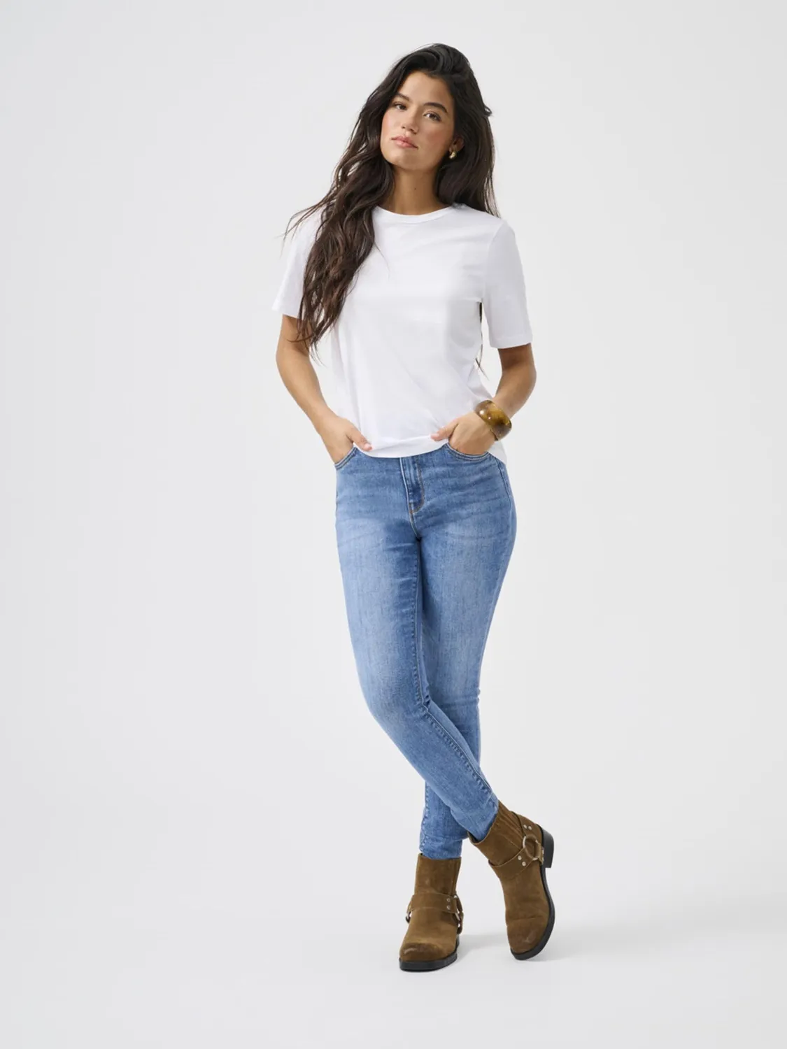 Only Onlroyal HW Skinny Pocket Cut Ext jeans donna nero