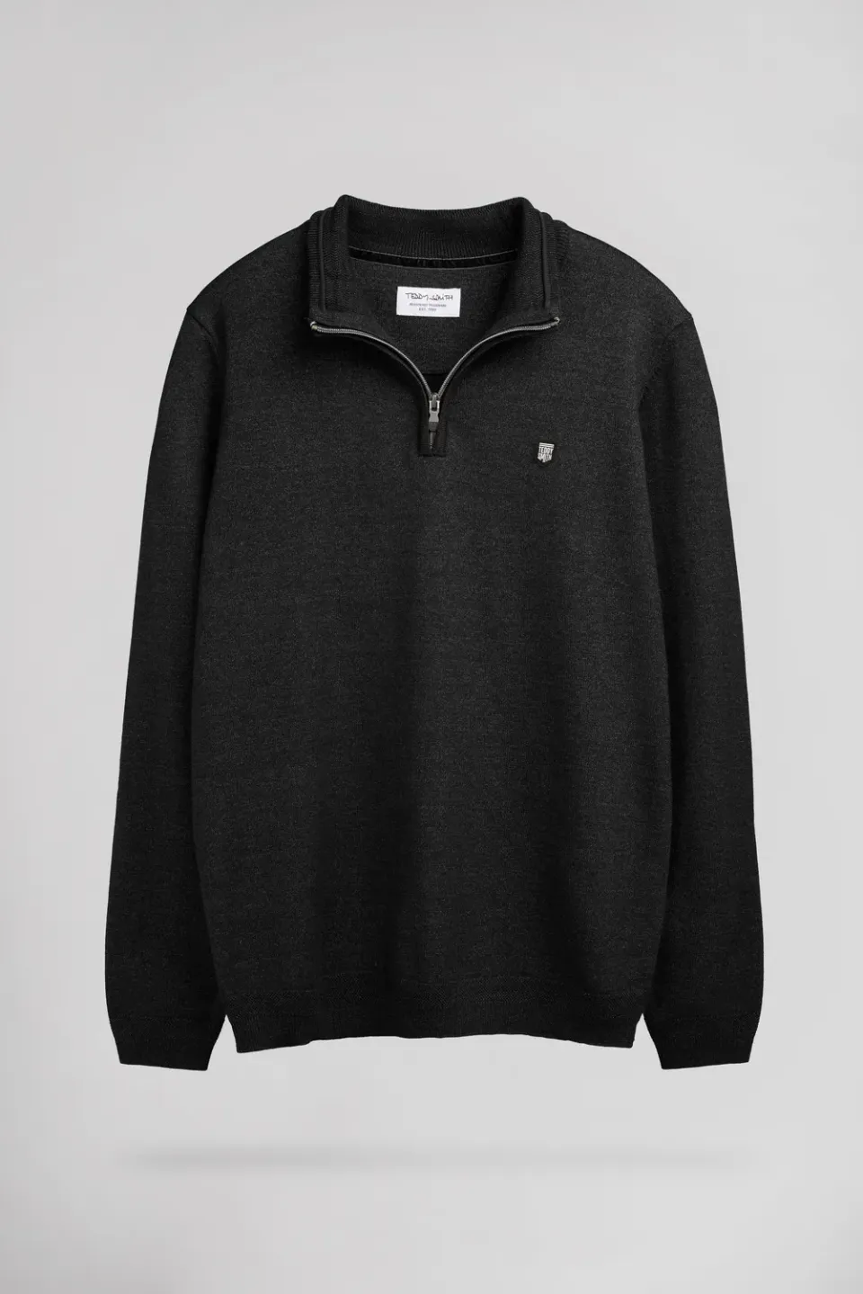 Teddy Smith P-MARTY 2 Pull Collo Zip Grigio Antracite