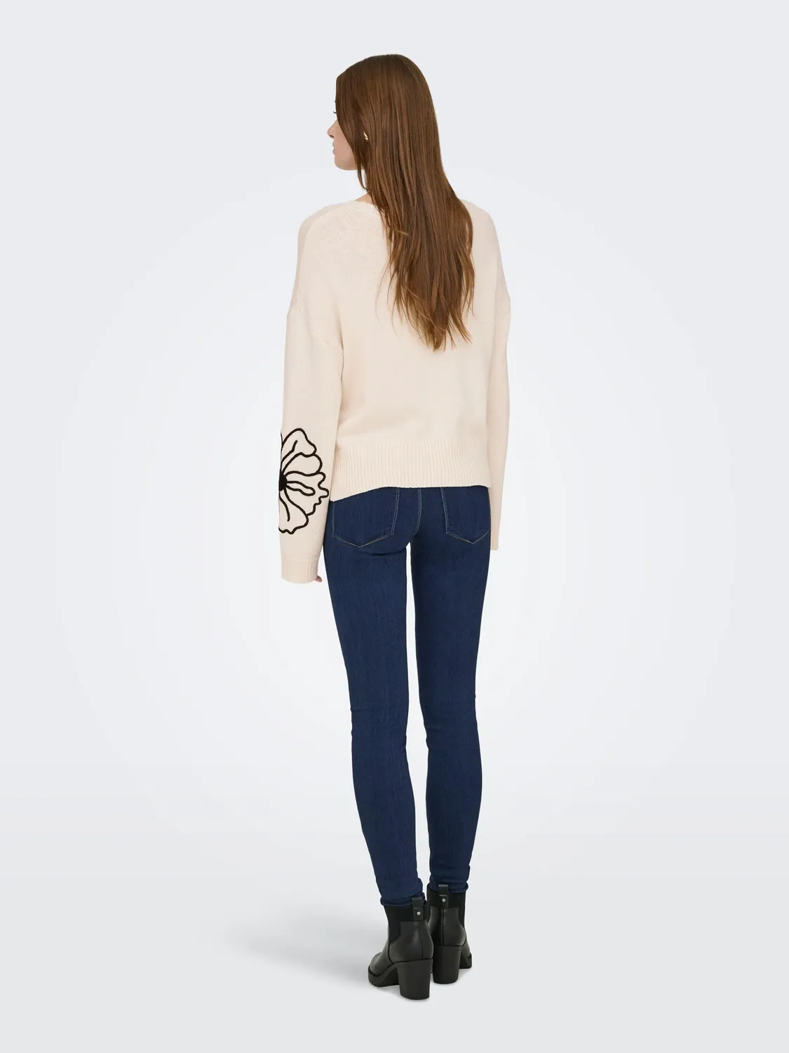 ONLY Onlpetra Maglia Ricamo Fiori Betulla XL