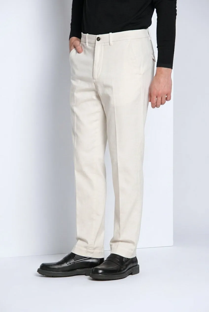 Mason's Boston Chinos Pantalone Uomo Bianco Relaxed Fit