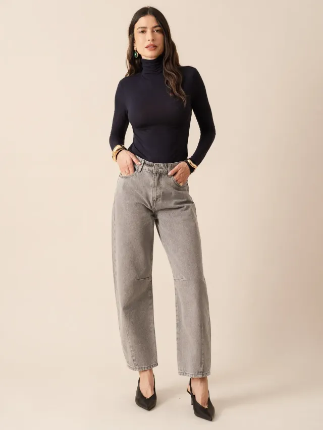 Oraije Brandy jeans balloon grigio chiaro