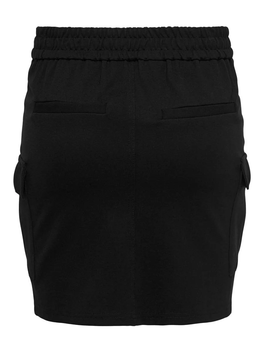 Only Onlpoptrash minigonna cargo donna nera cintura