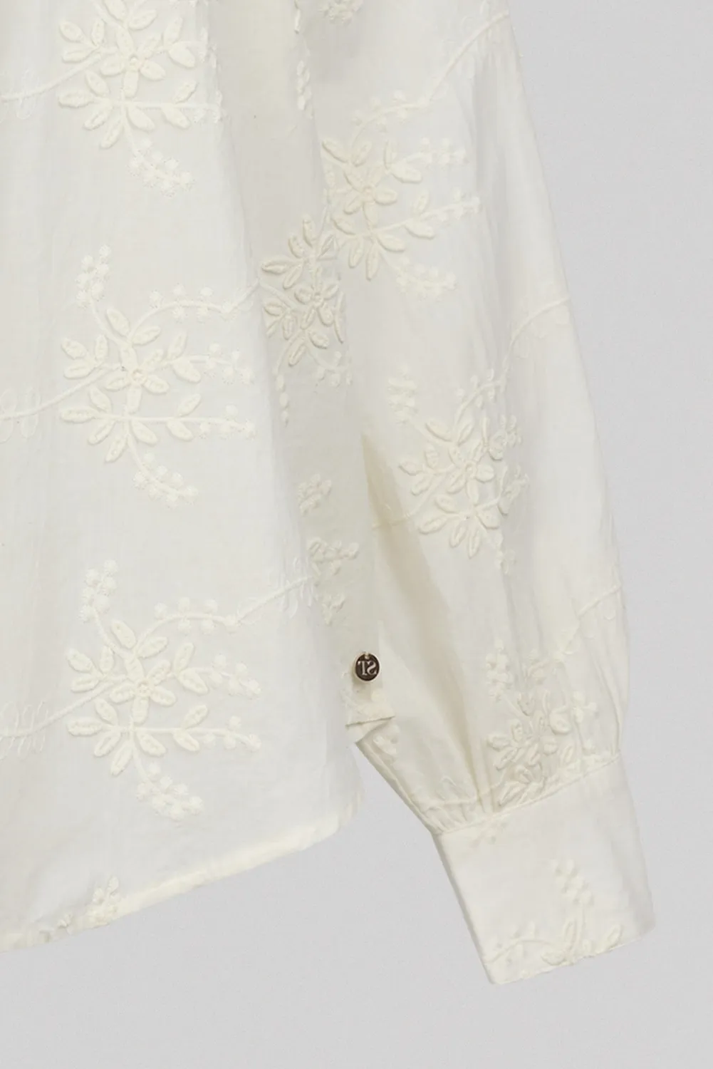 Teddy Smith C-Capucine camicia bianca ricamata donna