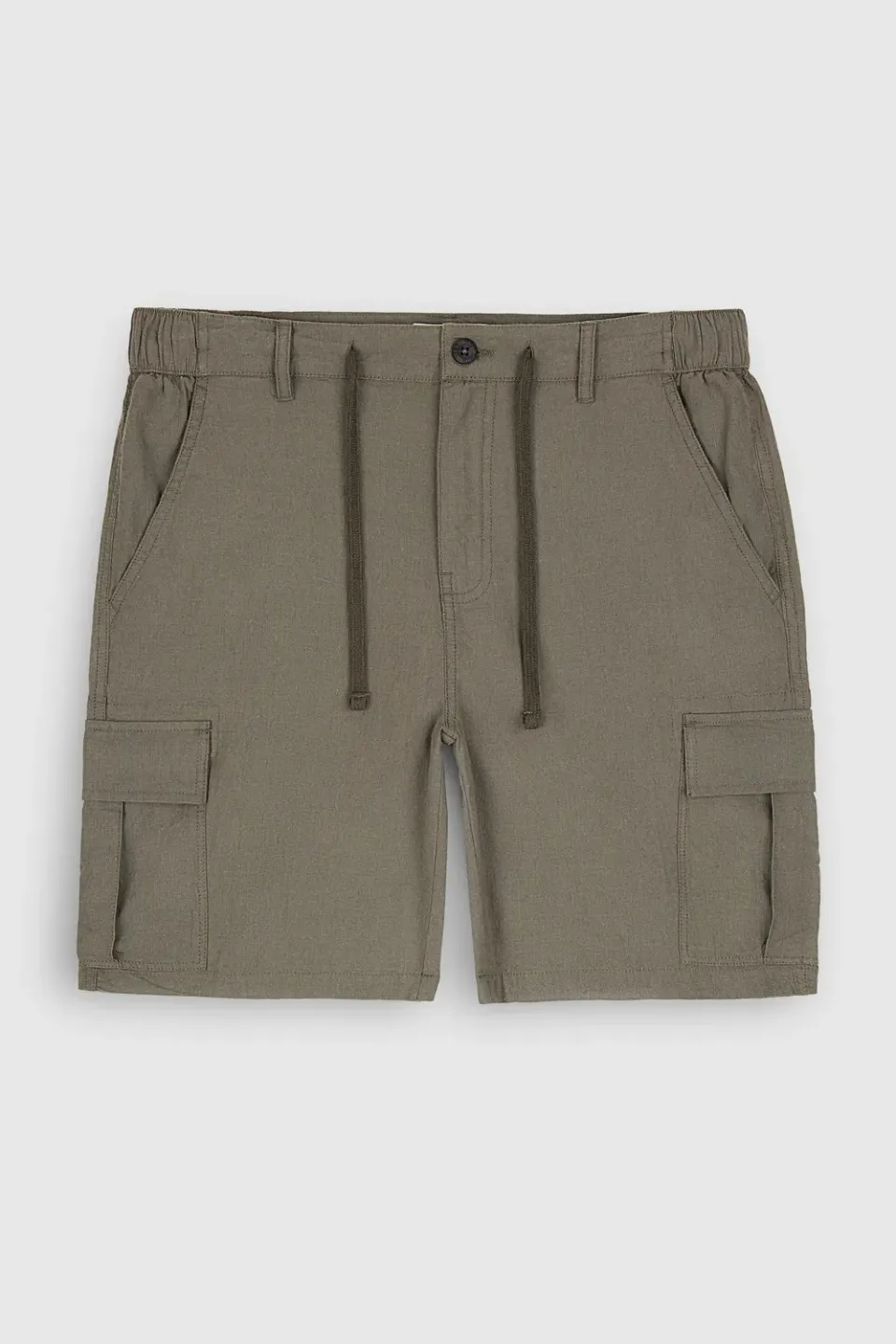 Teddy Smith S-Linen Cargo S shorts kaki lino