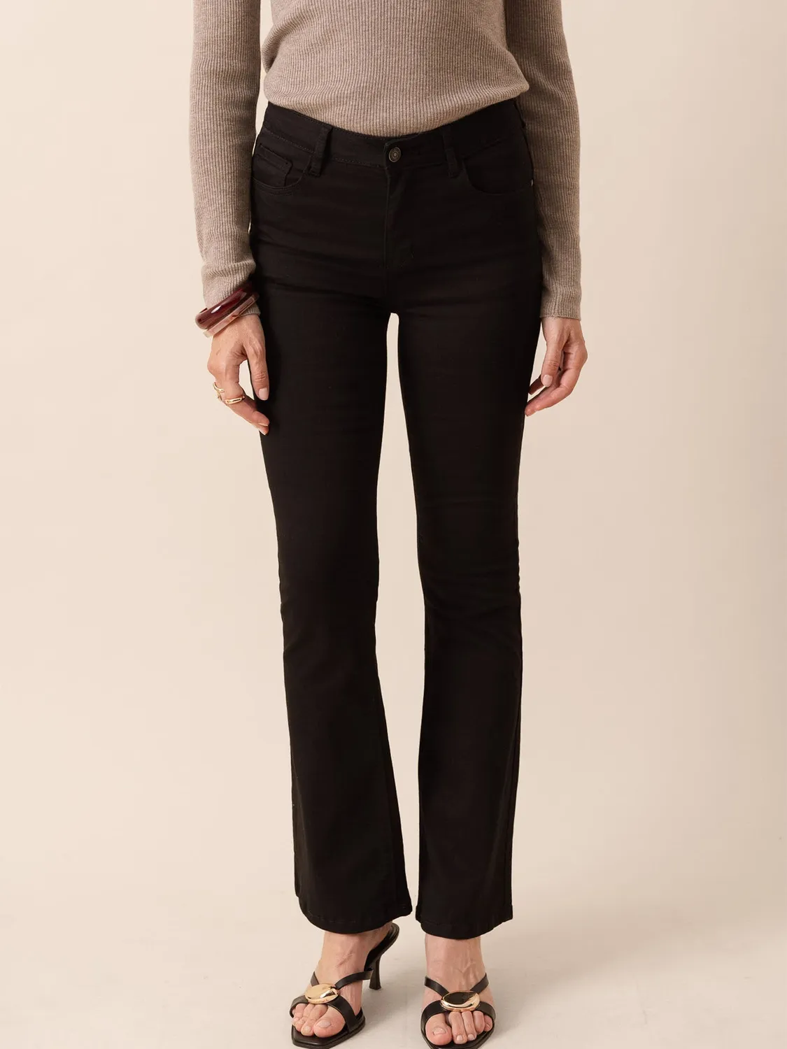 Oraije Emma jeans flare neri vita semi-alta