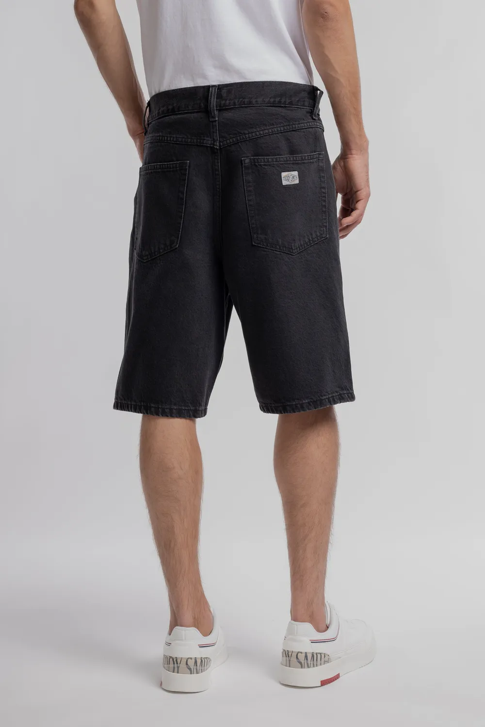 Teddy Smith S-Axel Shorts Jeans Uomo Nero Usato