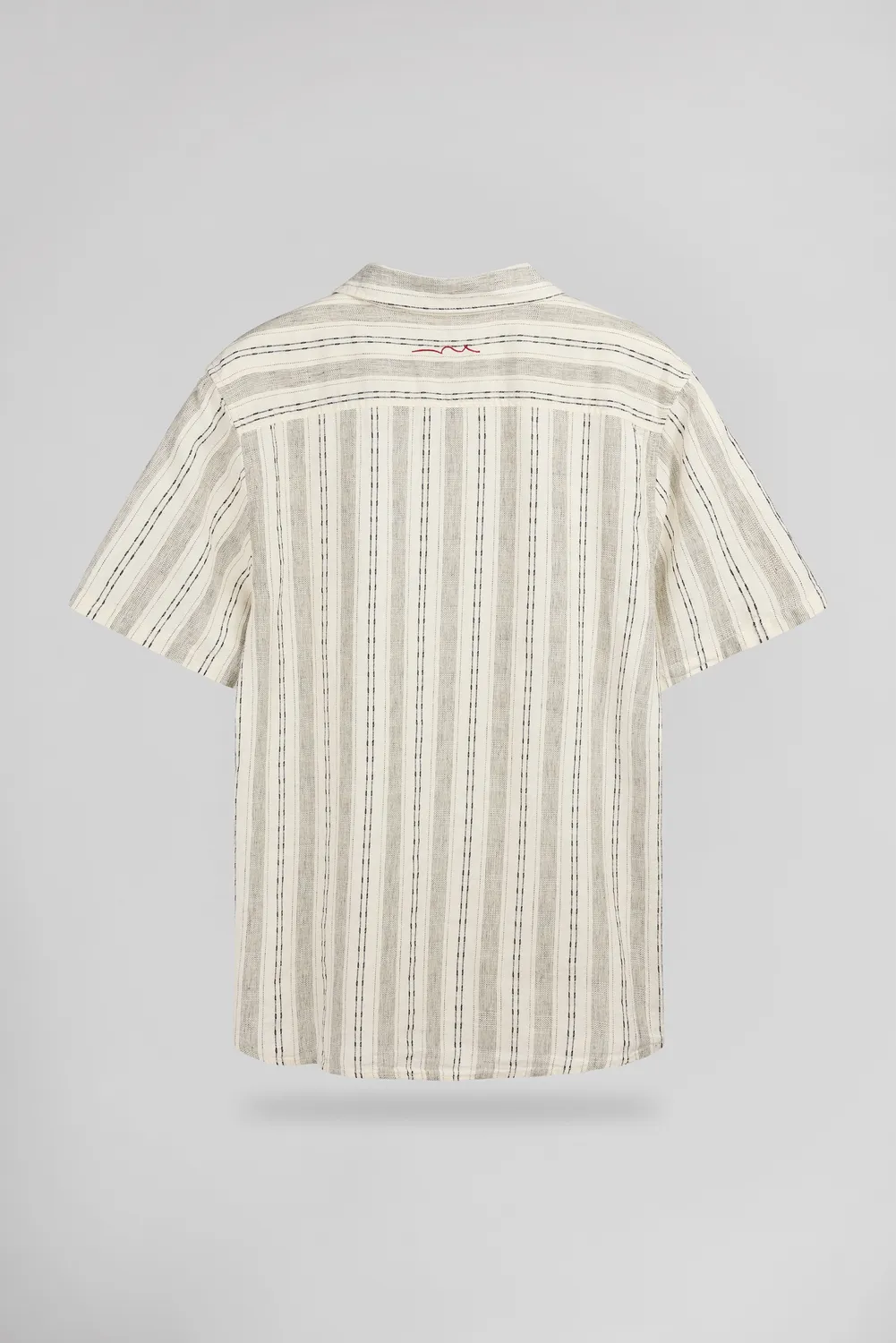 Teddy Smith C-PIETRO STRIPE camicia lino beige chiaro