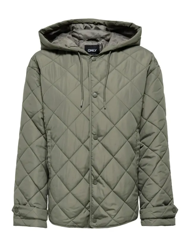 ONLY Onljuliet Quilted Hood giacca trapuntata XS oliva