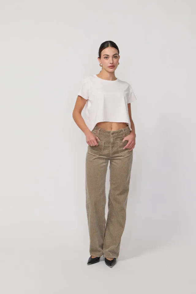 Acquaverde Court Effet Usé t-shirt cropped rosa chiaro