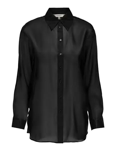 ONLY Onlstella Life LS Loose Shirt Wvn camicia chocolate marrone