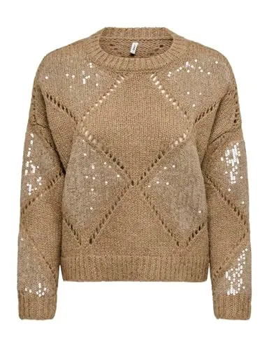 ONLY Onlkansas Life maglione tannin paillettes