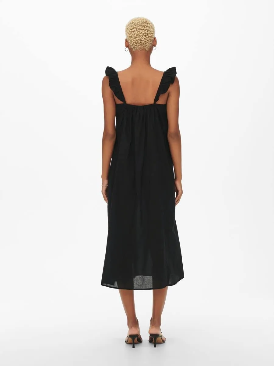 ONLY Onlallie Life Vestito Donna Lungo con Bretelle