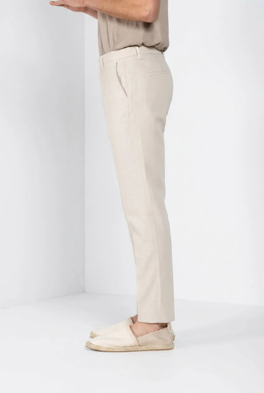 Mason's Boston Chino Uomo Stucco Relaxed Cotone Lino
