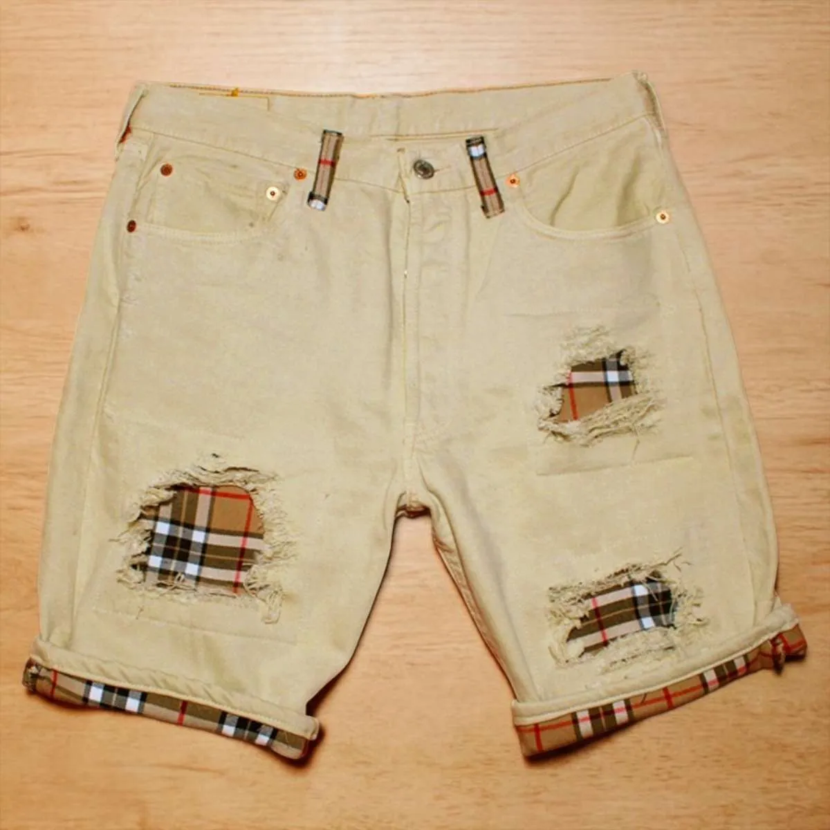 Never Say Never Levi's Vintage Bermuda Beige Tessuto Burberry