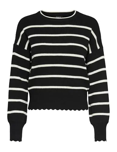 Only Onlibi Pullover Donna Nero a Righe M