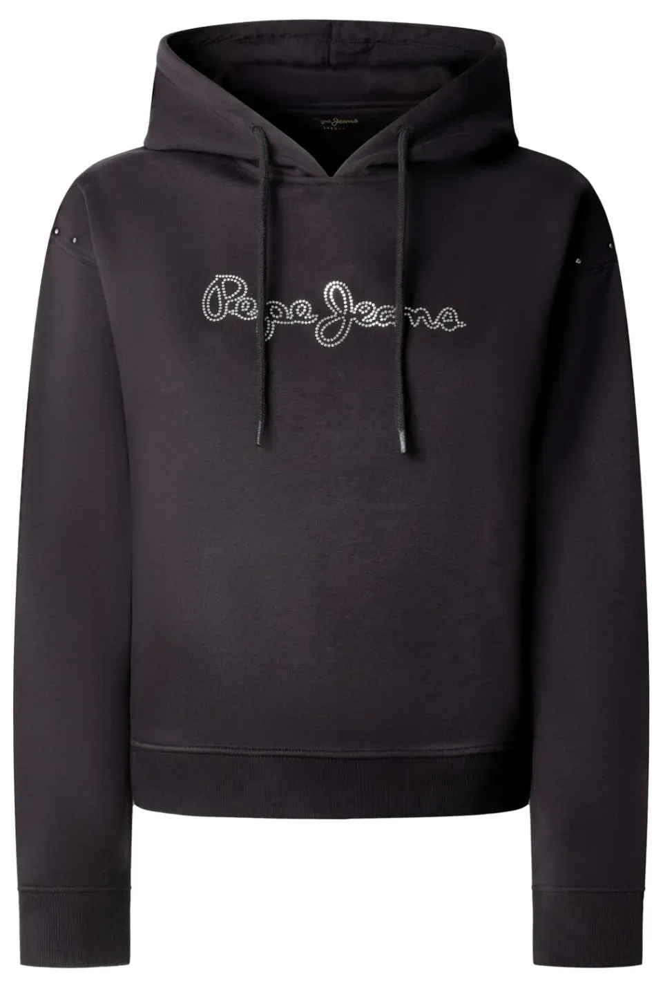 Pepe Jeans Silver Signature Logo Hoodie felpa donna S argento