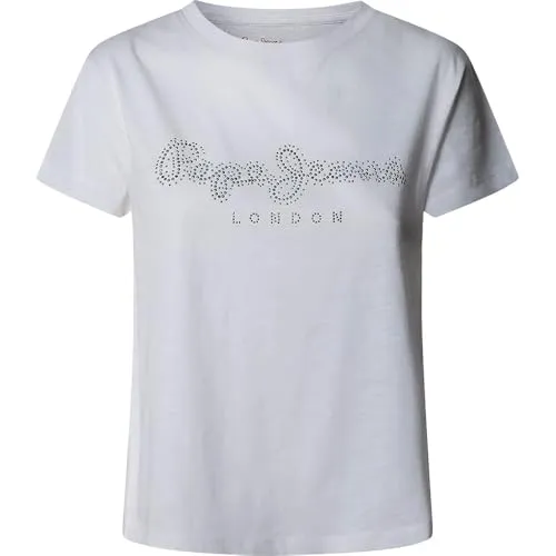 Pepe Jeans Ryleigh T-Shirt Donna Girocollo Paillettes Taglia M
