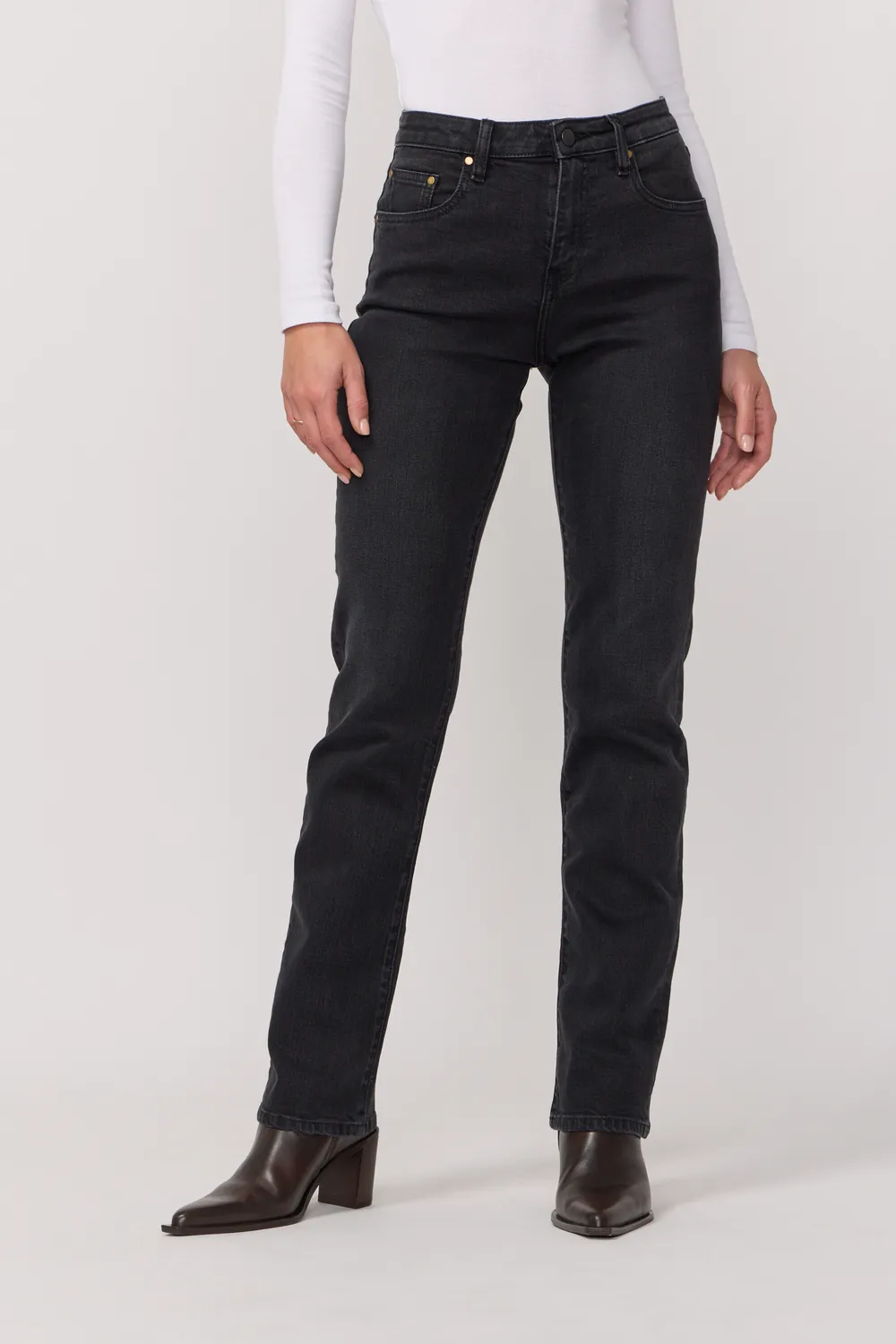 Acquaverde Diamond Black Vintage pantaloni dritti stretch