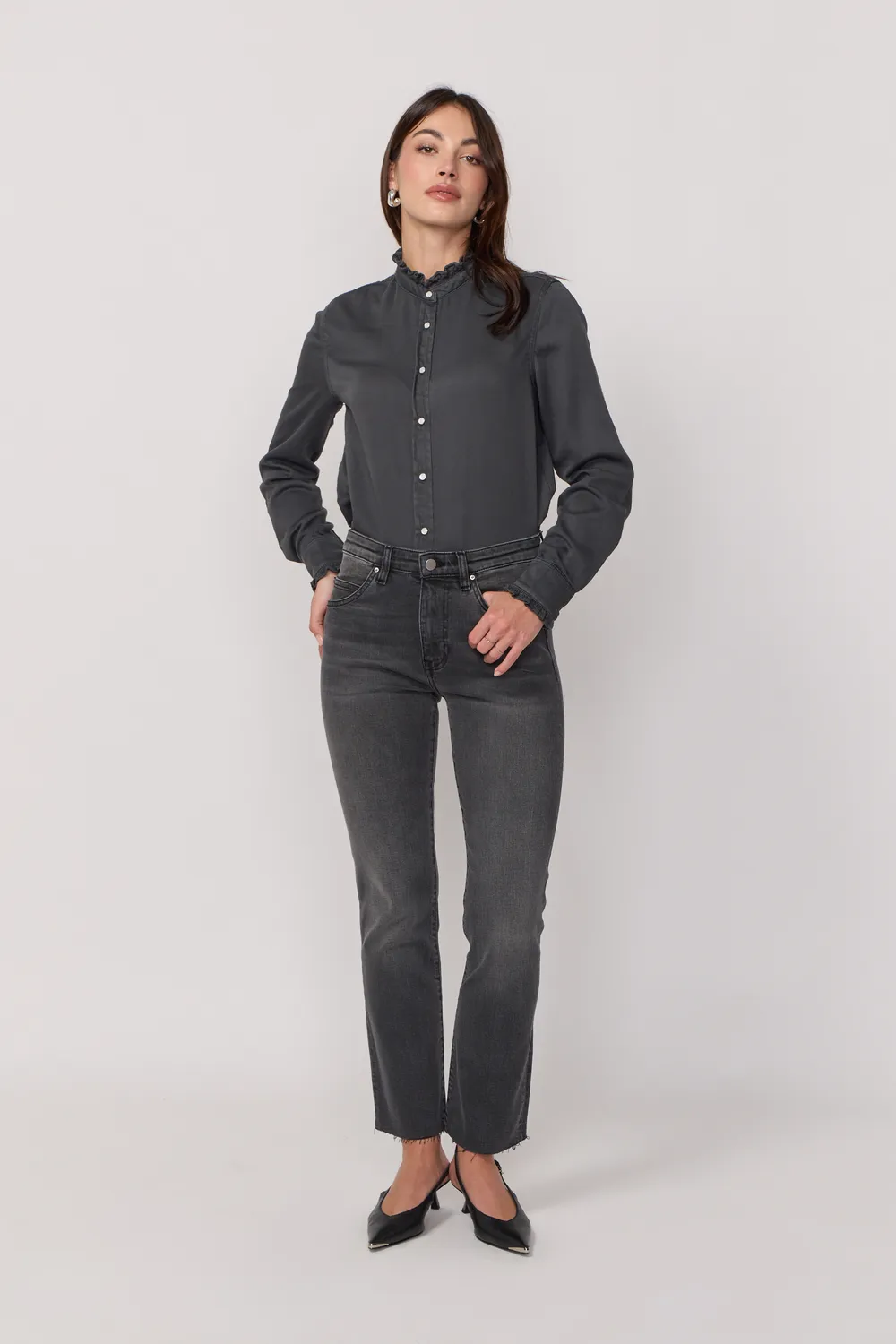 acquaverde Cara pantaloni Used Grey bootcut