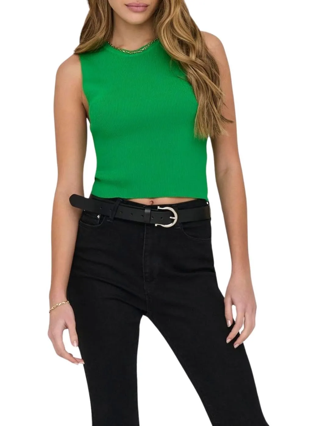 Only Majli Top Donna in Maglia Smanicato Scollo Tondo