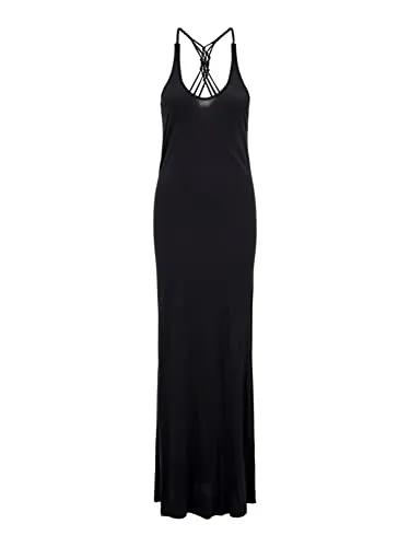 Only Onlcarry maxi dress abito donna S nero smanicato jersey
