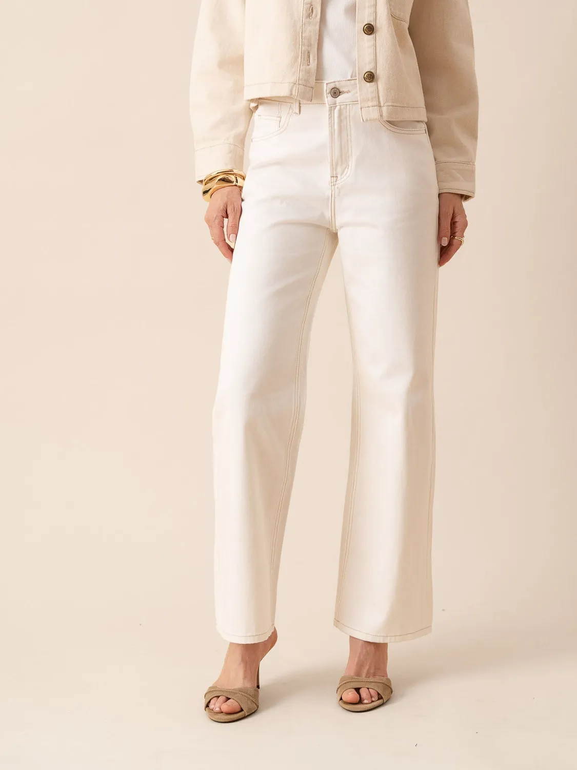 Oraije Raphael jeans straight loose bianchi denim