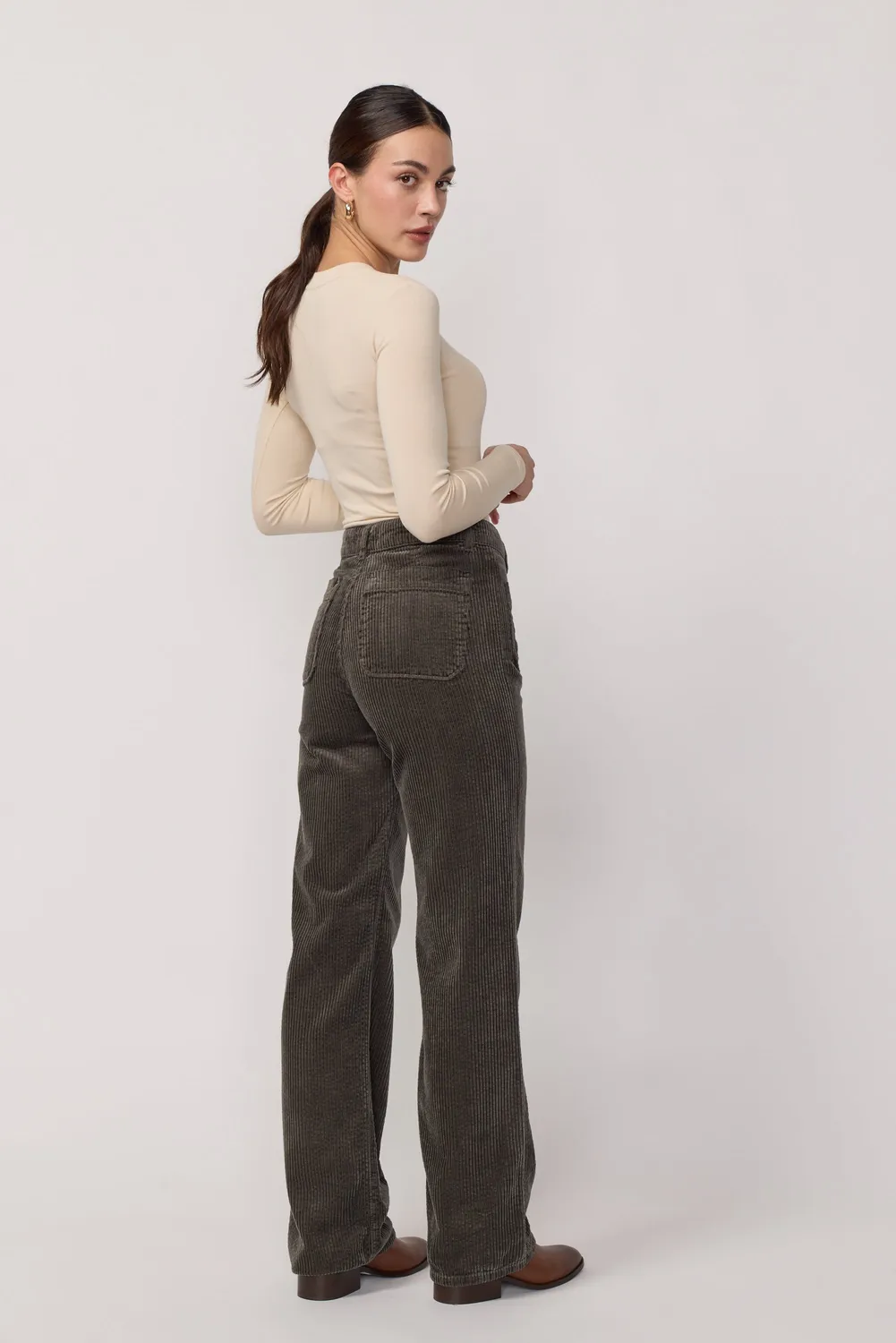 Acquaverde Melvil pantalone Mousse flare velluto